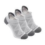 Wrightsock Run Luxe Tab Running Socks for Men and Women - Athletics Socks with Moisture Regulation - American Made, Titanium - 3 Pack, Small