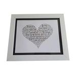 Personalised Heart Shaped Word Art Picture Frame - Valentines Day, Love One, Birthday Gift Idea. Add Your Own Words