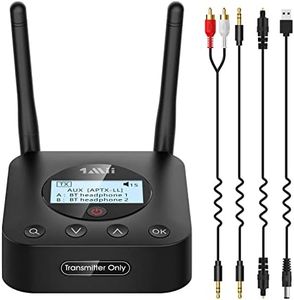 1Mii Transmisor Bluetooth 5.2 para TV, Adaptador Bluetooth Audio Entrada Óptica/AUX/Coaxial con Pantalla Fácil de Conectar con 2 Auriculares BT, Control de Volumen, aptXLL/HD, Largo Alcance-B06TX+