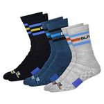 BLITZSOX Hi-Tech Performance Athletic Crew Length Socks for Men Women (Running, Tennis, Workouts & Fitness Training), Pack of 3 UK Size: 5-8