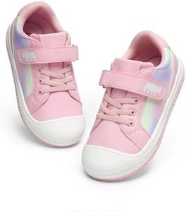 DREAM PAIRS Toddler Sneakers Boys Girls Casual Shoes Kids Storybook Lightweight Walking Skate Shoes,Size 9 Toddler,Rainbow/Pink,SDFS222K