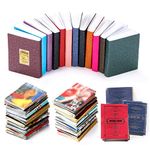 33 Pcs Miniatures Dollhouse Books 1:12 Scale Mini Books Dollhouse Decoration Accessories for Dollhouse Library Study Room Bedroom DIY Craft Gifts for Girls Boys