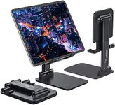 STRIFF Phone Stand Mobile Stand Foldable Tablet Mobile Tabletop Stand Holder - Angle-Height Adjustable Desk Cell Phone Holder Anti-Slip Compatible with Smartphones/iPad Mini/Game/Kindle/Tablet(4-10")