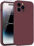 DEENAKIN for iPhone 14 Pro Max Case with Screen Protector,Enhanced Camera Cover,16ft Drop Tested Soft Silicone Gel Rubber,Slim Fit Protective Phone Case for iPhone 14 Pro Max 6.7" Wine Red