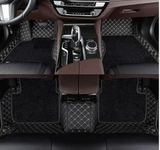 AutoClow Vinyl /Premium 7D Car Mat Full Set For Renault Duster (Model : 2012-2024)||Luxury Double-Stich 7D Car Floor Mat Complete Set||100% Waterproof And Washable||Color : Black-Golden (Design-1)