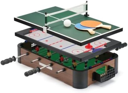 Power Play TY6155 Powerplay 3 in 1 Top Games, Mini Football, Hockey and Table Tennis