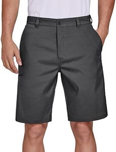 PULI Golf Shorts Men Hiking Stretch Lightweight 10" Quick Dry Work Chino Workout Outdoor with Pockets Black 42
