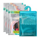 Humicure Moisture Absorber Dehumidifier Lavender Hanging Granule Bags With 1 Litre Absorption Capacity For Wardrobe,Bathroom, Kitchen And Bedroom; Prevents Mould&Fungus(Pack Of 3, Activated Charcoal)