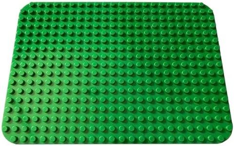 Building Block Base Plates for Large Blocks 38.1 cm x 25.4 cm Green Baseplate, Compatible with Major Brands, (1x Green)