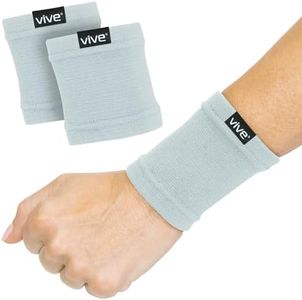 Vive Wrist Compression Sleeves for Women & Men (Pair) - Elastic Support Wristband for Pain Relief & Circulation - Wrist Support for Carpal Tunnel, Arthritis, Tendonitis - Great for Sports Injury