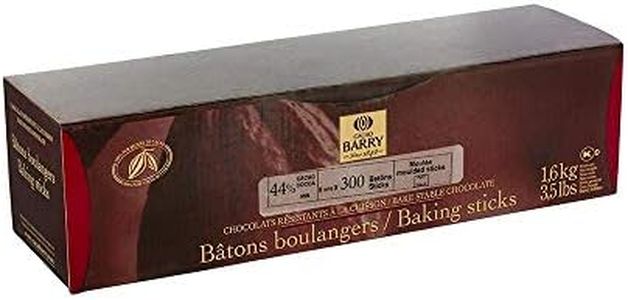 Cacao Barry Bittersweet Chocolate Baking Sticks - 44% Cacao - 300 x 8 cm sticks - 3.5 lbs total