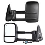 SCITOO Tow Mirrors Compatible with for 2003-2007 For Chevy For GMC Silverado Sierra(07 Classic Models) Pickup Truck Mirrors Power Adjusted Heated LED Turn Signal Light Black Towing Mirrors LH RH