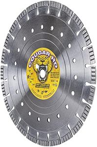 Delta Diamond Cougar HD 14 Inch Diamond Saw Blade, Supreme Grade, for Reinforced Concrete, Masonry, Stone, Laser-Welded, Segmented-Turbo, .125 Width X 1"-20mm Arbor (14")