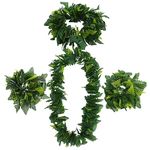 Holibanna 4pcs 1 Set Beach Dance Fancy Graduation Bracelets Kit Hawaiian Bracelets Green Lei Garland Luau Adult Costumes