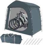 Gromay Outdoor Bike Storage Shed Tent, Large Bicycle Motorcycle Storage Shed with Spare Pole and Rain strip for 4 Bikes, PU4000 Waterproof Silver Coated Oxford Bike Cover, Foldable Bicycle Shelter