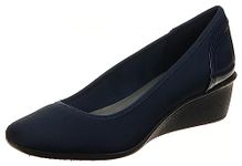 Anne Klein Sport Women's Wisher Fabric Wedge Pump, Navy, 10 M US