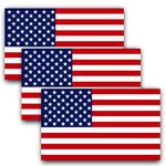 ANLEY 5 X 3 inch American US Flag Decal - Patriotic Stars Reflective Stripe USA Flag Car Stickers - Support US Military (3 Pack)