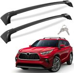 Heavy Duty 260lbs Lockable Cross Bars Roof Racks Fit for Toyota Highlander XLE Limited Platinum Hybrid 2020-2023, Aluminum Crossbar Anti-Theft Metal Lock Keys Black Matte Powder Coated Non-Corrosion