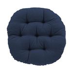 Mom's Moon Cotton Plus Comfort Round Floor Cushion/Back Cushions/Chair Cushions - Pack of 2, Standard - 16' Round (Dark Blue)