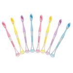 MAPPERZ Baby 2 In 1 Soft Bristle Manual Toothbrush And Tongue Cleaner With Storage Box For Travelling Reusable Toothbrush And Tongue Cleaner Set (8 Pcs, Multicolor)