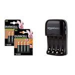 Duracell Rechargeable AA 2500 mAh Batteries Ideal for Xbox Controller, Pack of 8 (Amazon Exclusive) & Amazon Basics Ni-MH AA & AAA Battery Charger With USB Port