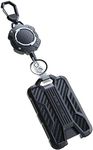 LIUGX Retractable Badge Holders, Heavy Duty Retractable Keychain, Carbon Fiber-Texture, Durable ID Card Holder (Holds 4 Cards), with 31.5” Retractable Badge Reel Key Chain, 10,000+ Rebound