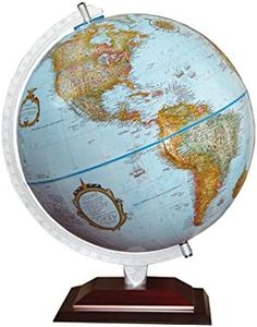 Replogle Aragon Globe, 12" Desktop World Globe, Raised Relief, Up-to-date Cartography, Smart Intelli-enabled World Map, Made in the USA, Blue