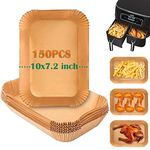 150PCS Air Fryer Liners for Ninja Foodi Dual Air Fryer DZ201/DZ401,Air Fryer Parchment Paper Liners, Air Fryer Disposable Paper Liner Food Grade Non-Stick Oil Resistant Baking Paper Accessories