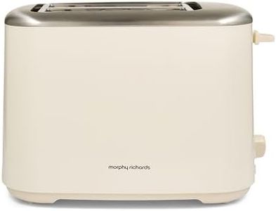 Morphy Richards Equip 2 Slice Toaster, Defrost and Reheat, Browning Controls, Variable Wide Slots, Removable Crumb Tray, 800W, Cream, 222065