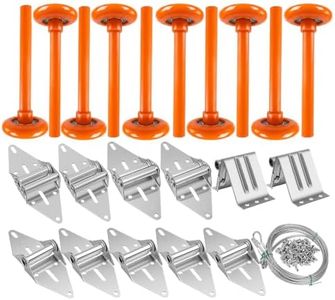EXERAUO Garage Door Hardware Kit, Roller/Hinge/Top Bracket/Wire Rope, 2" Garage Door Roller Nylon Layer Stem for 7' Height Garage Doors