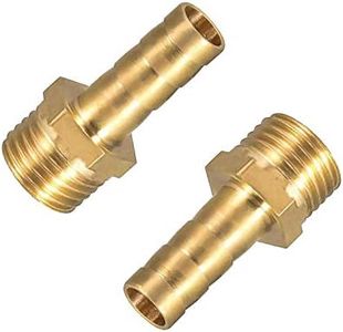 EMSea 2 Pcs 10mm Brass Barbed Hose Fitting Coupler Connector with 1/4 Inch Male BSP Thread Pipe Nipple Fitting for Air Water Fuel Oil Gas