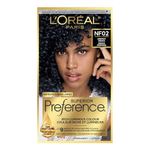 L’Oréal Paris Superior Preference 9 weeks of Luminous Fade-Defying Permanent Hair Dye, NF02 Deepest Indigo, 100% Grey Coverage, 1 Hair Dye Kit (Packaging May Vary)