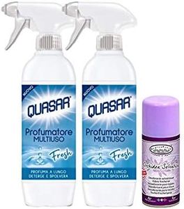 SET QUASAR 2 PZ PROFUMATORE MULTIUSO FRESH 500 ML - HYGIENFRESH DEODORANTE TESSUTI ORCHIDEA SELVATICA 150 ML
