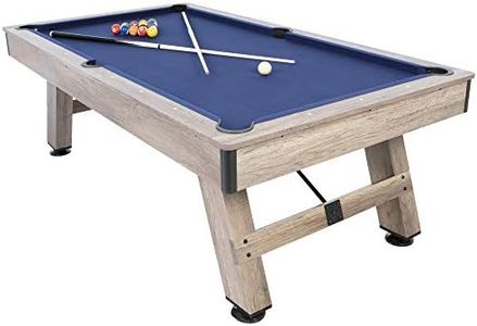 American Legend Brookdale 90” Billiard Table with Rustic Wood Finish and Navy Blue Cloth