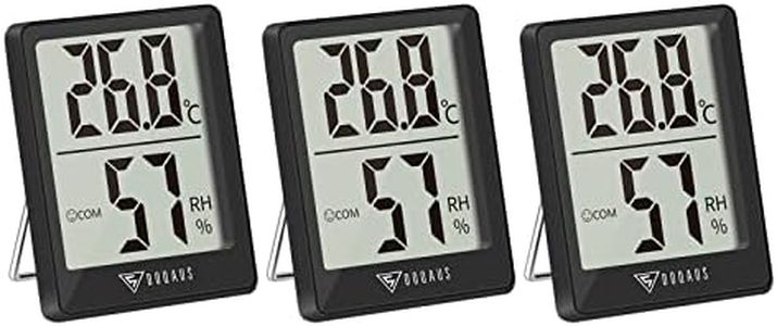 DOQAUS 3 Piezas Mini Termómetro Higrómetro Digital, Medidor de Temperatura con 5s de Respuesta Rápida para Temperatura y Humedad del Casa Ambiente (Negro)
