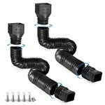 plusgutter Black 2-Pack Rain Gutter Downspout Extensions Flexible, Drain Downspout Extender,Down Spout Drain Extender, Gutter Connector Rainwater Drainage,Extendable from 21 to 58 Inches.