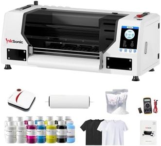 RocRow InkSonic Dual XP600 DTF Printer, 13'' T-Shirt Transfer Machine with White Ink Circulation, Automatic Cleaning, High-Speed Direct to Film Printing for Custom Apparel, 13 x 19 Printer