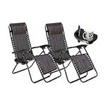 Neo 2X Zero Gravity Recliner Outdoor Chairs Reclining Garden Sun Lounger Portable (Slate Grey)