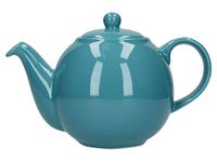 London Pottery Globe Teapot with Strainer, Ceramic, Aqua, 4 Cup Capacity (900 ml)