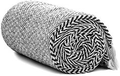 Americanflat 100% Cotton Throw Blanket for Couch - 50x60 Black and White Throw Blanket for Bed, Sofa, or Chair - Machine Washable, All Seasons Neutral Lightweight Blanket Indoor or Outdoor Use