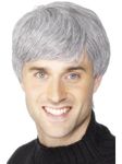 Smiffys Corporate Wig, Grey , Icons & Idols Fancy Dress, Adult Dress Up Wigs