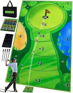 6Ft x 4Ft Chipping Golf Game Mat Indoor Outdoor Games for Adults and Family Kids, Golf Putting Green, Mini Golf Set, Golf Training Aid - Golf Accessories for Men, Golf Gifts for Men