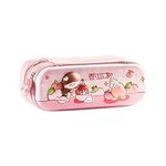 Parshya Pencil Case Double Layer 3D Cute Pencil Case Aesthetic Pencil Case for Girls Large Capacity Pen Pencil Pouch Multifunctional Stationery Organizer for School (Peach Girl)