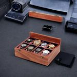 Watch Box Organizer For Men and Women, Wooden watch box, Watch case box for men, 8 Slots Watch box with build with Solid Indian Rosewood, Organizer Box Display Case 8 slot (Chocolate brown)