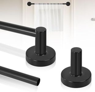 HTZON 2Pack Black Magnetic Curtain Rod,Magnetic Curtain Rod for Door,Adjustable Magnetic Towel Bar,Magnetic Curtain Rods for Metal Doors 16-28 Inch,Tool-Free Magnetic Rod with Leather Protective Cover