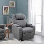 Kosmocare Power Lift Infinite Positions Zero Gravity Recliner Chair with 3 German Motors |Recliner Sofa 1 Seater |Overstuffed Design | Sofa Chair for Elderly- Grey | Water-Repellant Fabric