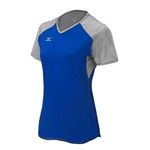 Mizuno Women's Techno VI Short Sleeve Volleyball Jersey, Royal/Silver, Medium