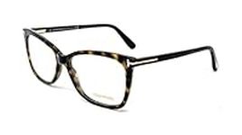 Tom Ford FT5514 Eyeglass Frames - Dark Havana Frame, Dark Havana Lenses, 54 mm Lens FT551454052, Shiny Classic Dark Havana, 54/15/140