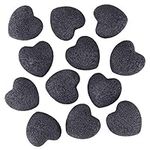 mookaitedecor 10pcs Mini Black Lava Rock Heart Shaped Aromatherapy Essential Oil Diffuser Stones, Natural Healing Crystal Heart Shape Lava Rock Pocket Stones Chakra Reiki Balancing Room Desk Decor