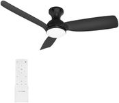 Consciot Ceiling Fan With Light, 44 Inch Low Profile Ceiling Fan with remote control, 6 speed choice, DC motor, easy installation, for indoor and covered outdoor (black)